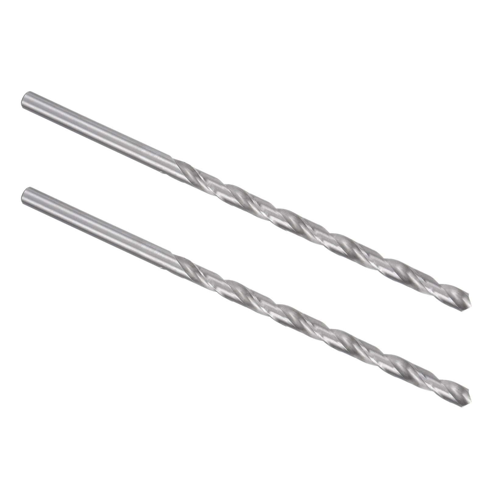 Kozelo 2PCS Twist Drill Bit - [7.8mm] High-Speed Steel Cobalt Round Shank Jobber Bit Set Silver Tone for Metal Wood Plastic Steel Use, 133mm / 5.24" Blade Length