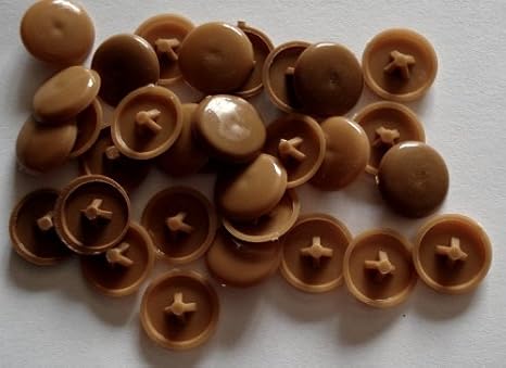 20 Tappi Coprivite In Plastica - Diametro 11.5 Mm, Per Viti PZ2 - Colore Marrone Scuro Legno
