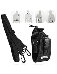 Zerone Universal Walkie Talkie bolsa de funda de cinturón de nailon con correa para el hombro ajustable soporte Radio de dos vías Holster funda MSC-20 A para Kenwood/Motorola/HYT Radio de dos vías