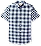 Original Penguin Men's Short Sleeve Uneven Gingham Shirt with Spade Pocket in Lawn