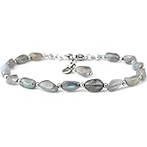 Handmade Irregular Natural Crystal Stone Beaded Bracelet for Women - Stainless Steel Lobster Clasp - Trendy Jewelry Gifts for Her, Mom,or Love