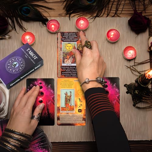 YCQYNHQ Tarot Rider Waite, Tarot en Español para Principiante, No Necesita Libro de Guía, Baraja Clásica con 78 Cartas 22 Arcanos Mayores y 56 Arcanos Menores