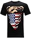 California Republic Men's T-Shirt (Large, American Flag Bandana Bear)
