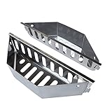 New Larger Design- Stainless Steel Charcoal Basket- BBQ Grilling Accessories for Grills and 22” Kettles- Heavy Duty Char-Basket for Briquette, Wood Chips- Charcoal Grill Accessories (Set of 2)