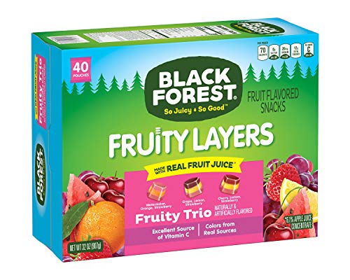 Black Forest Fruit Snacks Fruity Layers, Fruity Trio, 0.8 Ounce Bag (Pack of 40) Package may vary