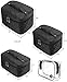 JAVOedge Quilted Makeup Brush Cosmetic Travel Organizer Bag w/Clear PVC Zipper Bag (4 PCS Set: XSM, SM, MED, LG Sizes)