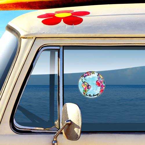 Earth Sticker Be The Change Planet Earth Decal by Megan J Designs Laptops Windows Cars Vinyl Sticker
