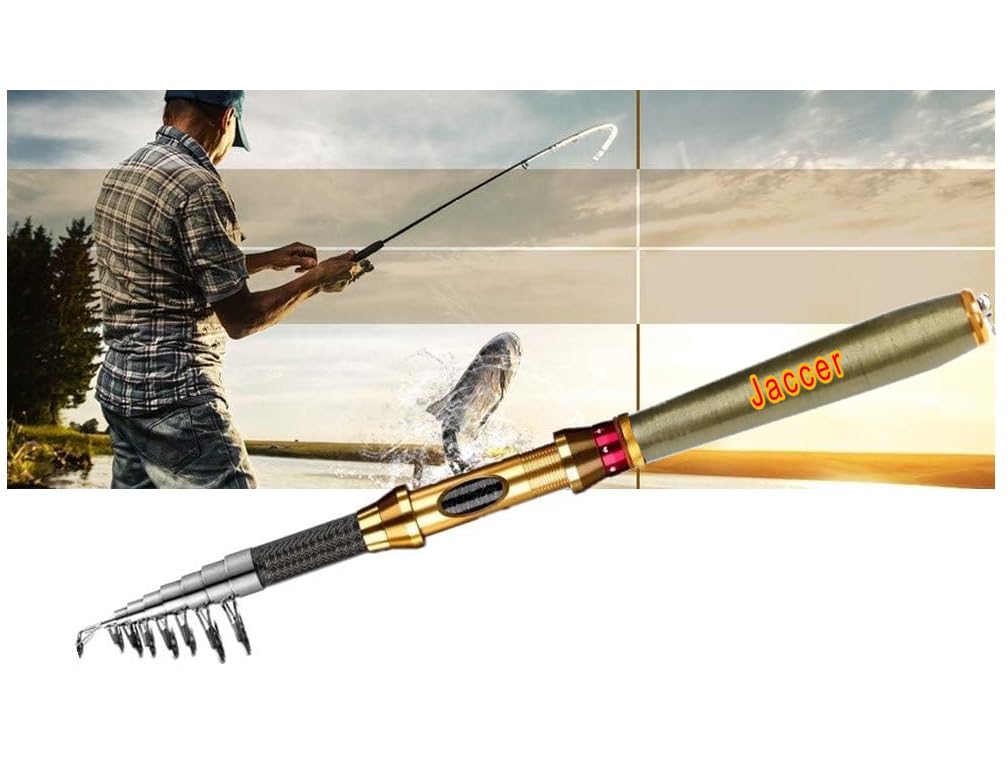 Jaccer Fishing Rod Telescopic Fishing sea Rod Short Paragraph Carbon Material sea Otter Throwing Fishing Rod 2.1m/2.4m/2.7 m/3.0m (2.4m)