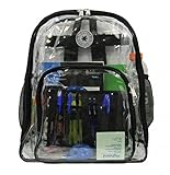 K-Cliffs Heavy Duty Clear Backpack See Through Daypack Student Transparent Bookbag Black By Praise Start