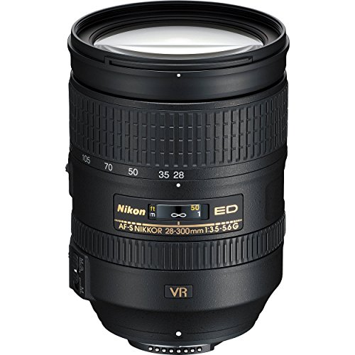 Nikon AF-S 28-300 mm 1:3.5-5.6G ED VR Reisezoom-Objektiv inkl. HB-50 (77 mm Filtergewinde, bildstabilisiert) Schwarz