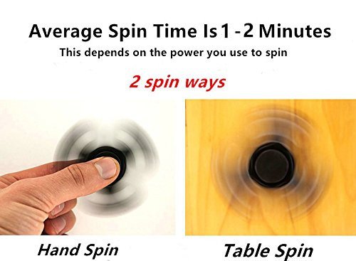 CASOFU Tri-Spinner Fidget Spinner Toy Stress Reducer Ceramic Bearing - Perfect For ADD, ADHD, Anxiety, and Autism Adult Children ,Black - D