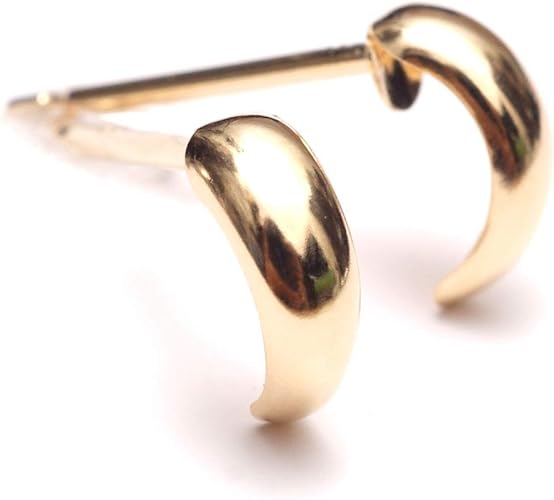 Amazon A Un Jewelry セカンドピアス フープ風 軸太 12ｍｍ 華奢 シンプル スタッドピアス つけっぱなし 金属アレルギー レディース Made In Japan フープ風 K18yg ピアス 通販