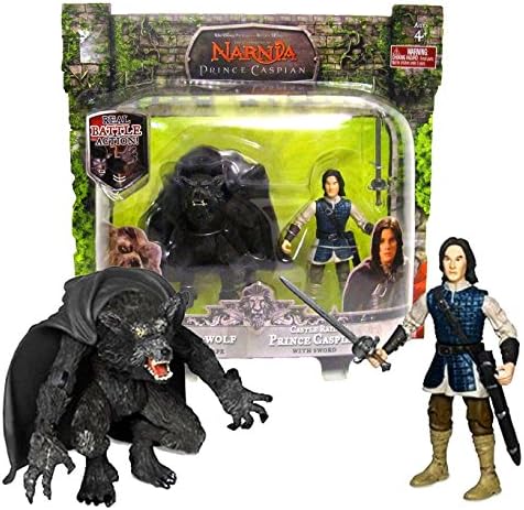 Chronicles of Narnia Jakks Pacific Year 2007 Disney Movie Series The Prince Caspian 2 Pack 4 Inch Tall Action Figure : WER-Wolf with Cape Plus Castle Raid Prince Caspian with Sword and Sheath