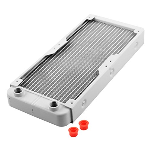 uxcell Aluminum Computer CPU 18 Pipes Water Cooling Heat Exchanger Radiator 10.6 Inch Long White