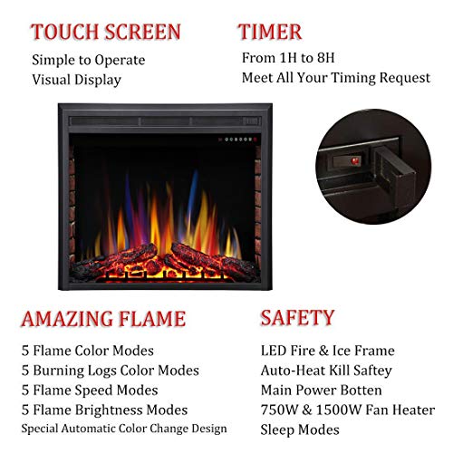 1 R+W+FLAME+Electric+Fireplace+Freestanding+750W+1500W