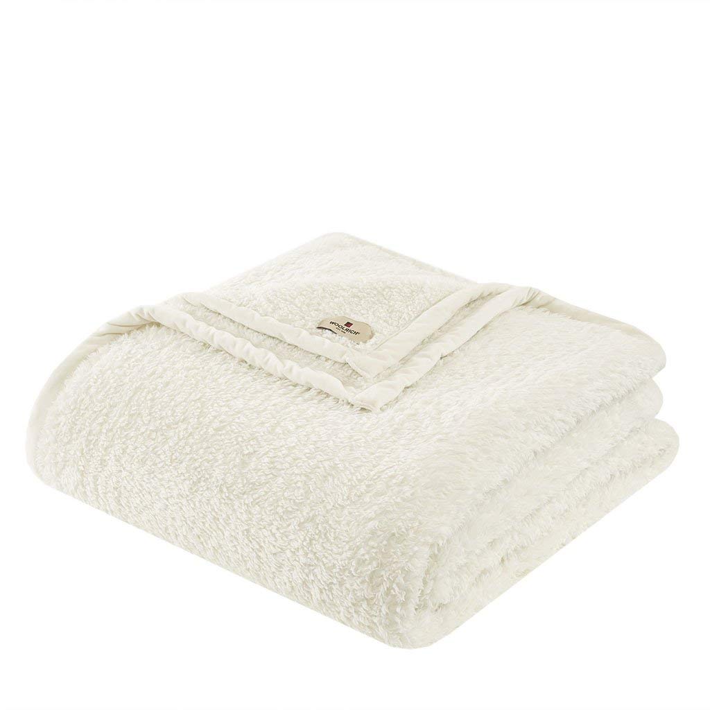 Woolrich Burlington Luxury Berber Blanket Ivory 90*90 Full/Queen SizePremium Soft Cozy Soft Berber For Bed, Coach or Sofa