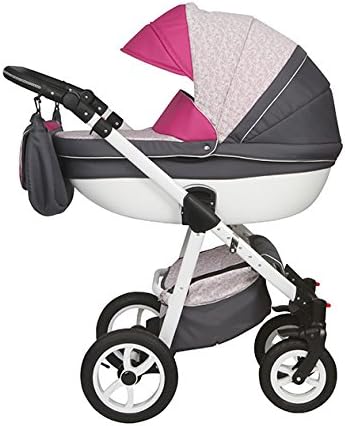 pink and grey pram