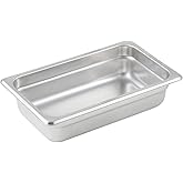 Winco 1/4 Size 2.5" Deep Metal Food Pan/Steam Table Pan, Anti-Jam, 23 Gauge