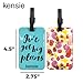 Kensie Buckle Closure Plastic PVC Luggage Tags in Blue/Multi Floral, 2 Pack
