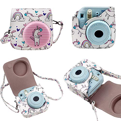 Katia Instant Camera Accessories Bundle Compatible for Fujifilm Instax Mini 9 / Mini 8+ / Mini 8 Instant Film Camera. Includes Camera Case, Album, Frame, Stickers, Strap,etc - White
