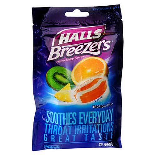 Halls Breezers Drops Cool Creamy Strawberry 25 ea Cough