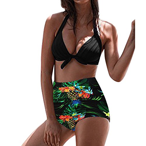 MILIMIEYIK Blouse Tankini Swimsuits for Women Tummy Control Bikini Set High Waist Bottom Flounce Swimsuit Bathing Suit Green