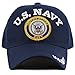 The Hat Depot Official Licensed 3D Embroidered Military Classic One Size Cap (Navy-U.S.Navy)