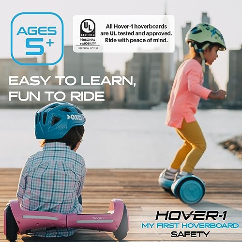 Hover-1 My First Hoverboard Electric Self-Balancing Hoverboard for Kids with 5 mph Max Speed, Dual 150W Motors, 6.3” Tires, 3 Miles Max Range, and LED Headlights
