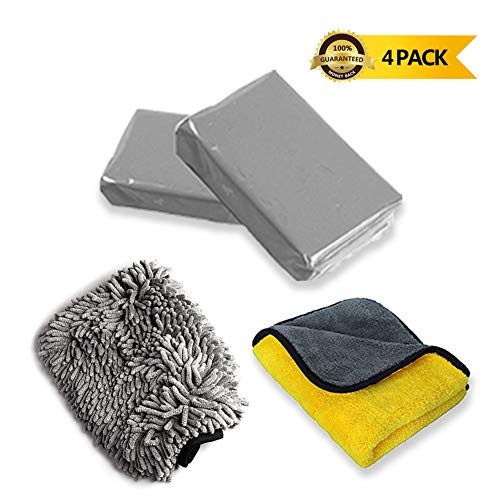 upra Auto Magic Clay Bar Car Detailing Clay, Auto detailing clay Kit,with Washing and Adsorption Capacity for Car, Glass, Vehicles Cleaning,Extra Large Size Car Wash Mitt and Super Soft Towel Included