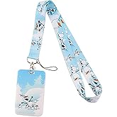 TCB Creations Olaf Cartoon Snowman Character Lanyard Keychain ID Holder