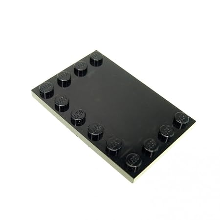 1 x Lego System Bau Platte 4x6 schwarz 4 x 6 Fliese mit Noppen am Rand 8479 6208 75042 8156 10237 6180