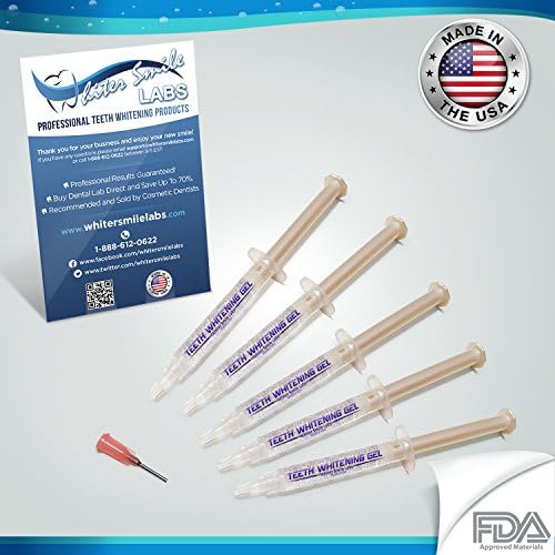 5-XL 44% Teeth Whitening Gel Whiter Smile Labs Dentist Recommended High Quality Carbamide Peroxide Teeth Whitener FASTEST RESULTS Made in USA NOT Cheap Overseas Teeth Bleaching Gel