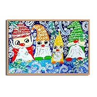 Framed Canvas Wall Art Merry Christmas Canvas Prints Home Artwork Decoration for Living Room,Bedroom - 16x24 inches