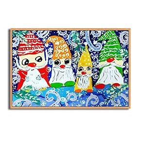 Framed Canvas Wall Art Merry Christmas Canvas Prints Home Artwork Decoration for Living Room,Bedroom - 16x24 inches