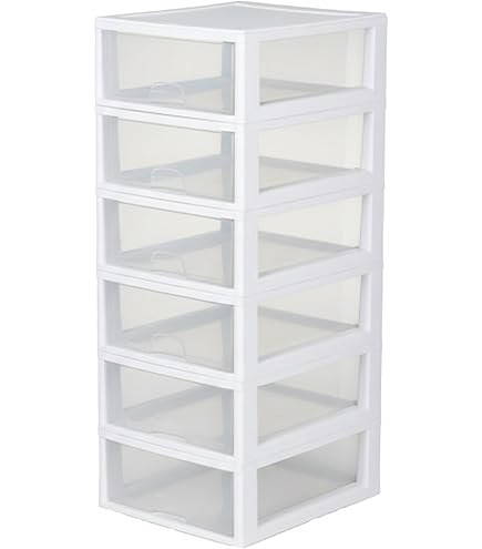 DIMJ Foldable Fabric Storage Drawers - 4-Pack Stackable Closet Organizers With Clear Window, Black