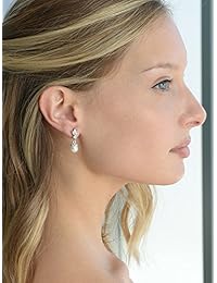 Pendientes nupciales antiguos Mariell con gota de marfil claro con Marqués de circonio cúbico platinado