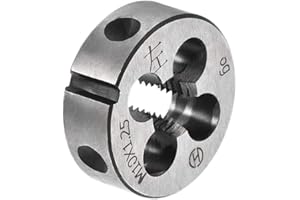 uxcell M10 X 1.25 Metric Round Die, Machine Thread Left Hand Threading Die, Alloy Tool Steel Screw Thread Cutting Die