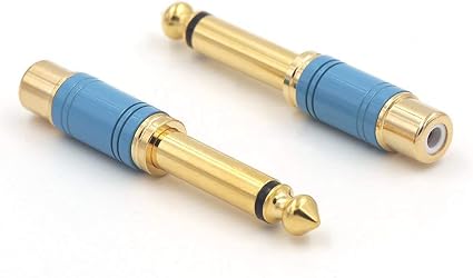 Keepdrum ADA050 Audio-Adapter – Cinch Female Auf Klinke 6,3mm, 4 Stück, Mono-Übertragung