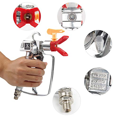 CPROSP Airless Paint Spray Gun, High Pressure 3600 PSI with 517 Swivel
