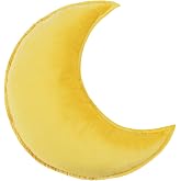 YAKEV Moon Shaped Throw Pillow - Fluffy Velvet Star Decorative Cushion, 19.7" Diameter, Dusty Pink - View #8