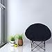 Yescom Oversize Folding Moon Chair Saucer Padded Comfort Lounge Bedroom Garden Furniture Black Seat