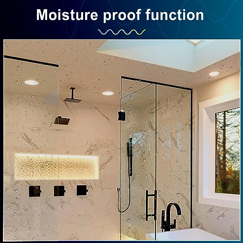 TRAMSMART 6 Inch 5CCT Recessed LED Ceiling Light 12 Pack,Baffle Trim,Dimmable,LED Recessed Downlight Damp Rated,2700K/3000K/4000K/5000K/6500K Selectable,12W Eqv 75W,1000LM Brightness