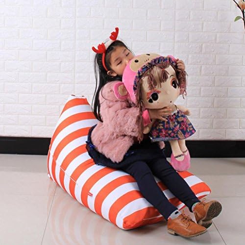COOKAI LARGE Stuffed Animal Storage Bean Bag/ Blankets Storage/ Comforters Storage/ Clothing Storage/ Pillows Storage/ Toy Storage, Comfy Bean Bag Home Decor (Orang)