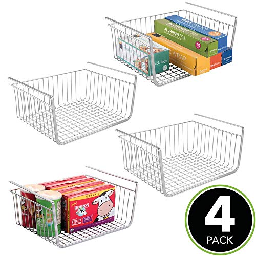 mDesign – Cesta de metal para colgar debajo del estante con parte