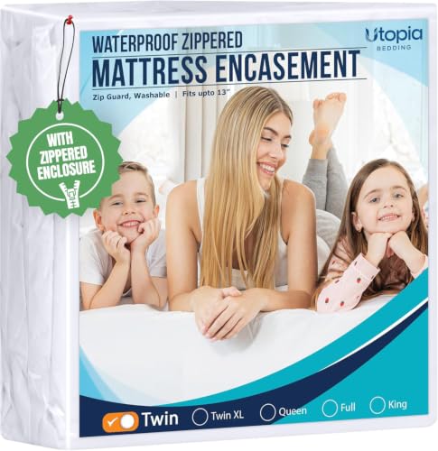 Utopia Bedding Matratzenbezug mit Reißverschluss – Wasserdichter Matratzenschoner (Twin)