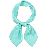 CHUNG Bufanda cuadrada de satén para mujer, 27.5 pulgadas, bandanas sólidas de los años 50, bufandas retro para el cuello, em