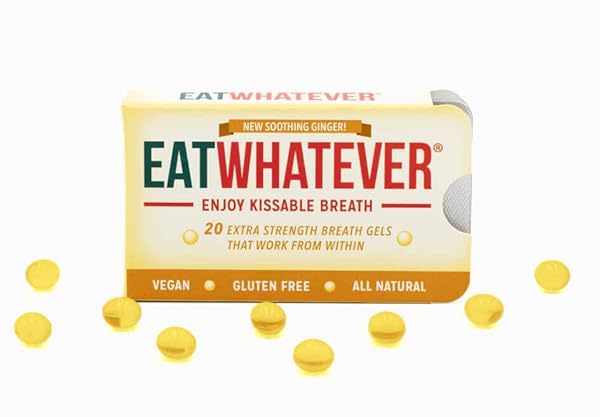 EATWHATEVER GINGER BREATH GELS ALL-NATURAL GLUTEN-FREE VEGAN BREATH FRESHENER, 9-PACK BOX