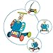 Labebe Wooden Push and Pull Toy, Activity Baby Walker, Toddler Learning Cart - Blue Elephant