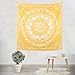 Simpkeely Sketched Floral Medallion Tapestry, India Yellow Wall Art Mandala Bohemian Hippie Wall Hanging Tapestries for Dorm Home Decoration 59” x 59”-Yellow