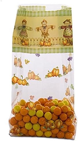 Scarecrows and Pumpkins Cello Bags - 7.5 x 3.5 x 2 (20)